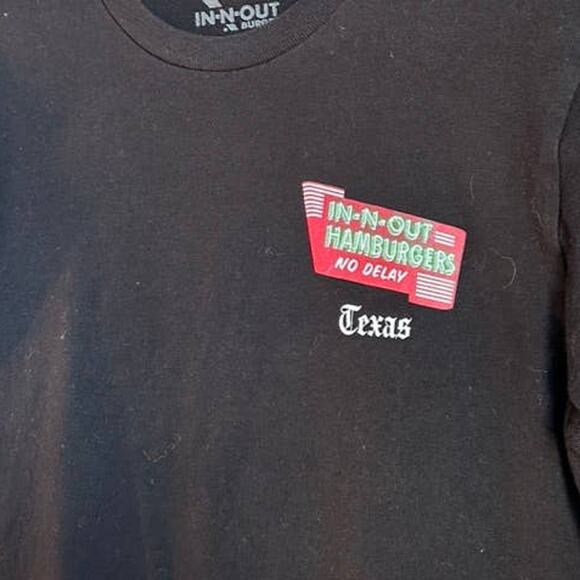 In-N-Out Burger Black Texas Graphic Logo Short Sleeve T-Shirt Small - Picture 4 of 5